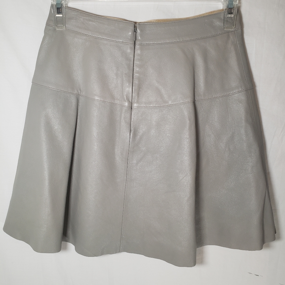 Banana Republic Beige 100% Leather Skirt Sz 0 - Picture 3 of 8